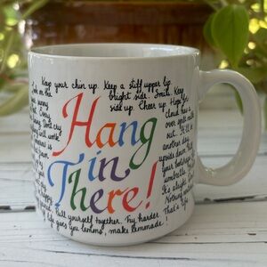 Vintage Russ "Hang in There" Mug 1980s